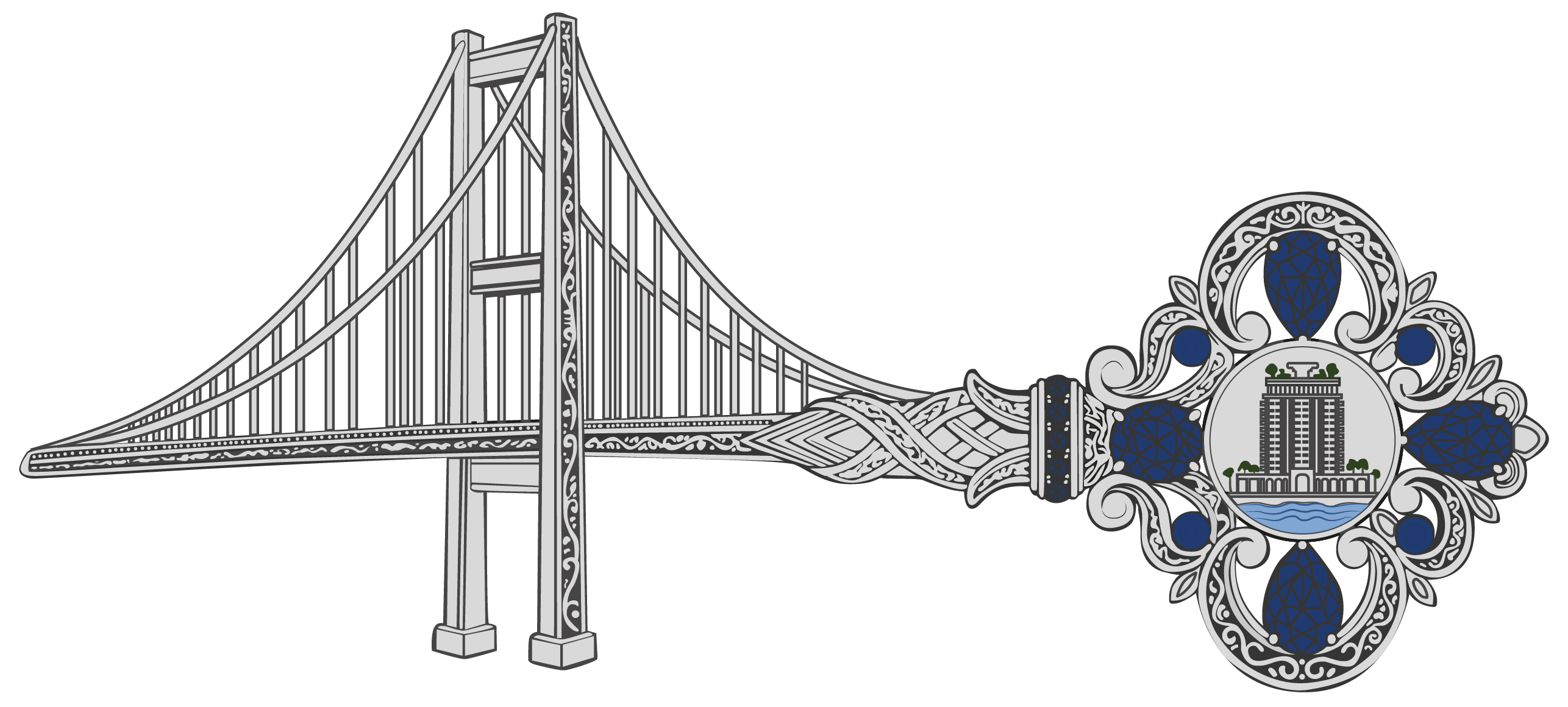 Özkan ÖZEL emblem: a key shaped like the Bosphorus Bridge